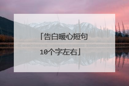 告白暖心短句10个字左右