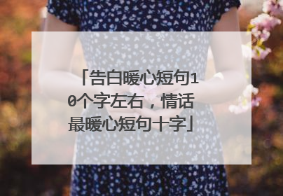告白暖心短句10个字左右,情话最暖心短句十字