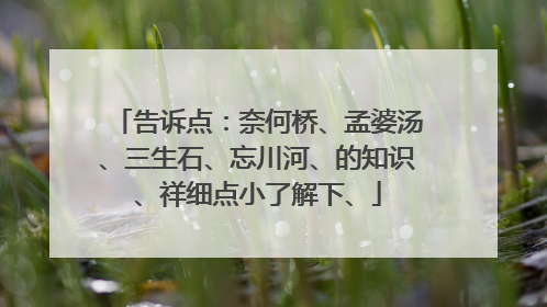 告诉点:奈何桥、孟婆汤、三生石、忘川河、的知识、祥细点小了解下、