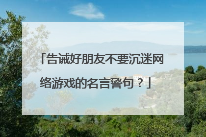 告诫好朋友不要沉迷网络游戏的名言警句？