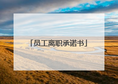 员工离职承诺书