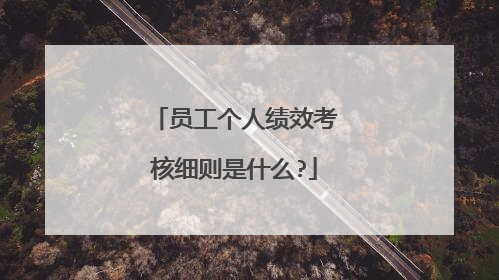 员工个人绩效考核细则是什么?