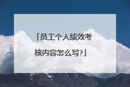 员工个人绩效考核内容怎么写?