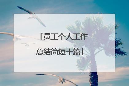 员工个人工作总结简短十篇