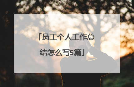 员工个人工作总结怎么写5篇