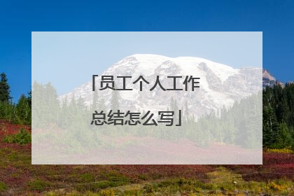 员工个人工作总结怎么写