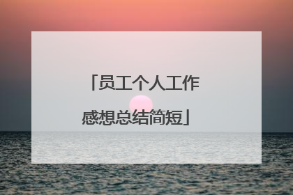 员工个人工作感想总结简短