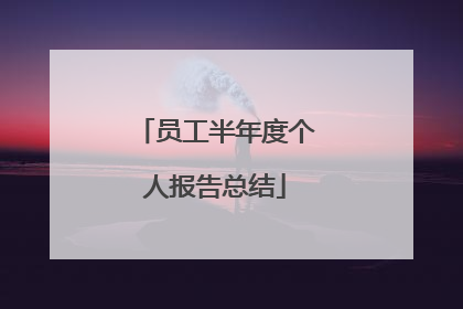 员工半年度个人报告总结