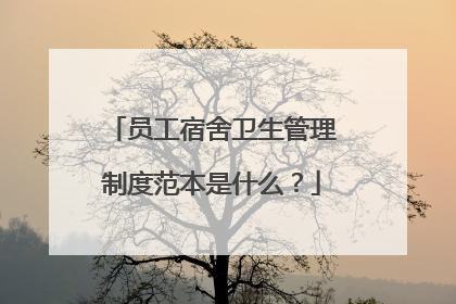 员工宿舍卫生管理制度范本是什么？