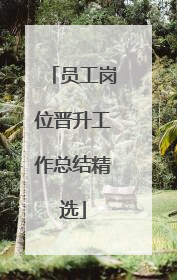 员工岗位晋升工作总结精选