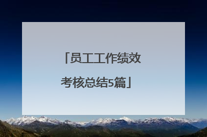 员工工作绩效考核总结5篇