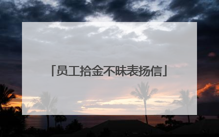 员工拾金不昧表扬信