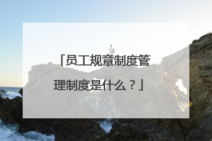 员工规章制度管理制度是什么？