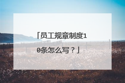 员工规章制度10条怎么写？