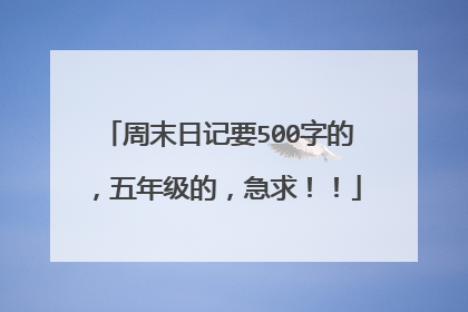 周末日记要500字的，五年级的，急求！！