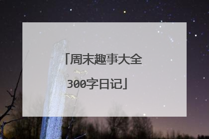 周末趣事大全300字日记