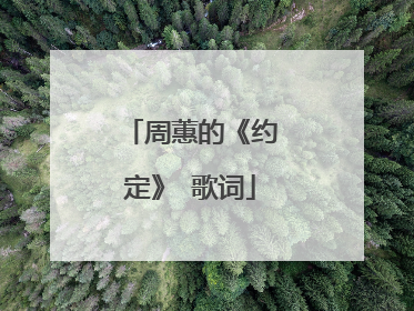 周蕙的《约定》 歌词