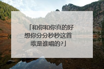 和你和你真的好想你分分秒秒这首歌是谁唱的?