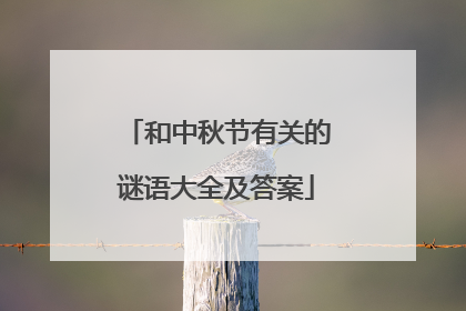 和中秋节有关的谜语大全及答案