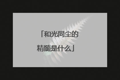 和光同尘的精髓是什么