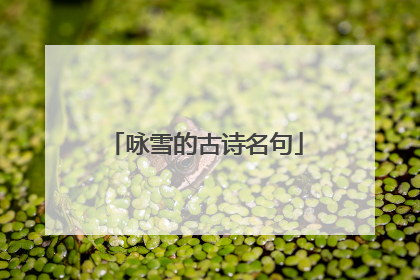 咏雪的古诗名句