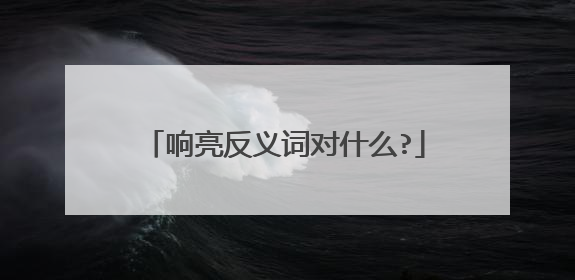 响亮反义词对什么?