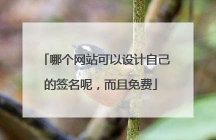 哪个网站可以设计自己的签名呢，而且免费