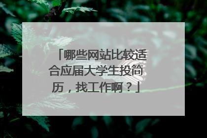 哪些网站比较适合应届大学生投简历，找工作啊？