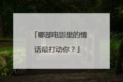 哪部电影里的情话最打动你？