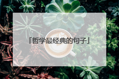 哲学最经典的句子