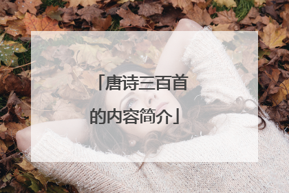 唐诗三百首的内容简介