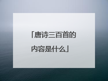唐诗三百首的内容是什么