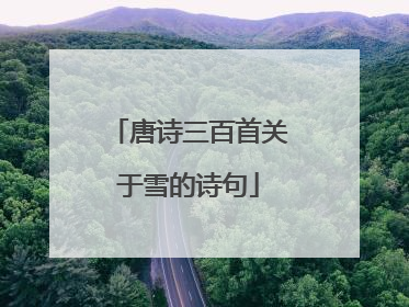 唐诗三百首关于雪的诗句