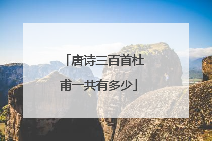唐诗三百首杜甫一共有多少
