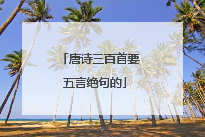 唐诗三百首要五言绝句的