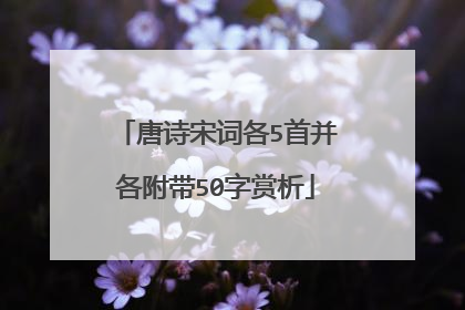 唐诗宋词各5首并各附带50字赏析