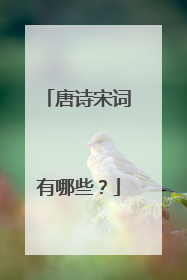 唐诗宋词有哪些?