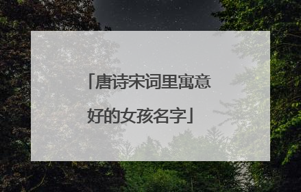 唐诗宋词里寓意好的女孩名字