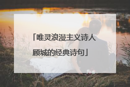 唯灵浪漫主义诗人顾城的经典诗句