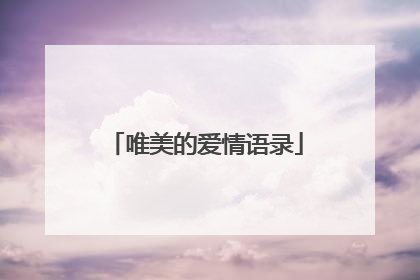 唯美的爱情语录