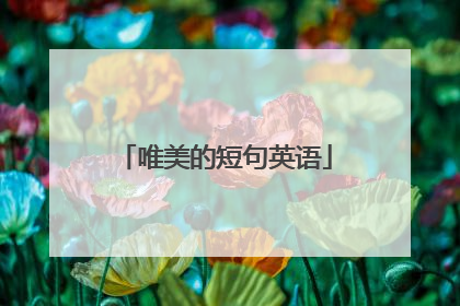 唯美的短句英语