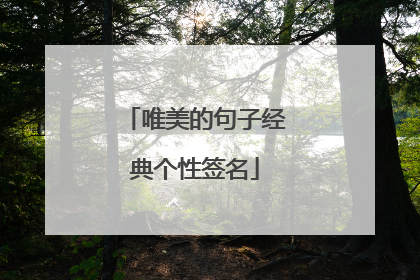 唯美的句子经典个性签名