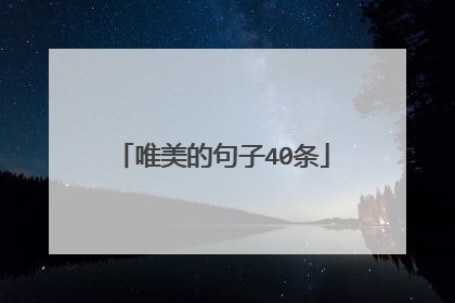唯美的句子40条
