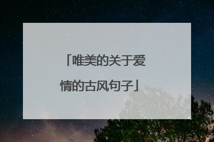 唯美的关于爱情的古风句子