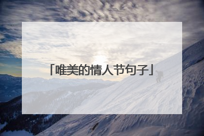 唯美的情人节句子