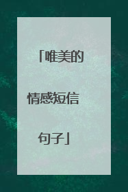 唯美的情感短信句子