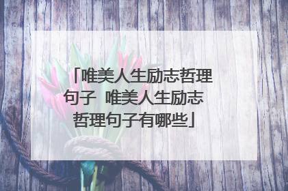 唯美人生励志哲理句子 唯美人生励志哲理句子有哪些