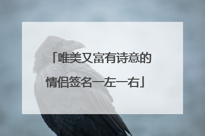 唯美又富有诗意的情侣签名一左一右