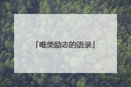 唯美励志的语录