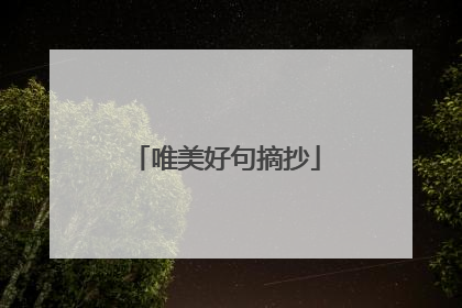 唯美好句摘抄
